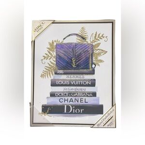 Dior Luxury Inspired Book Art Hand Embellished By an Artist NWT 11 X 14”